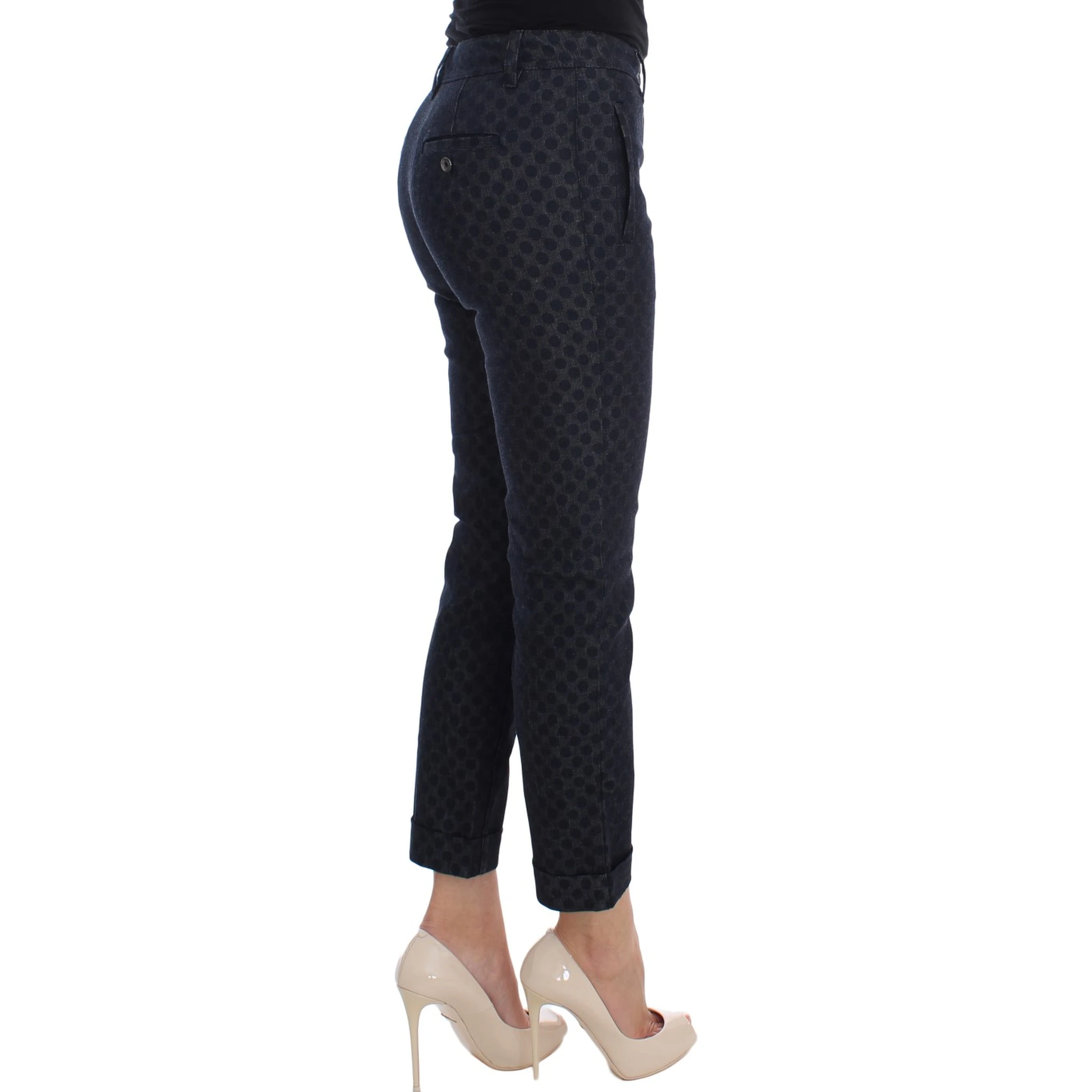 Polka Dotted Slim Capris Jeans