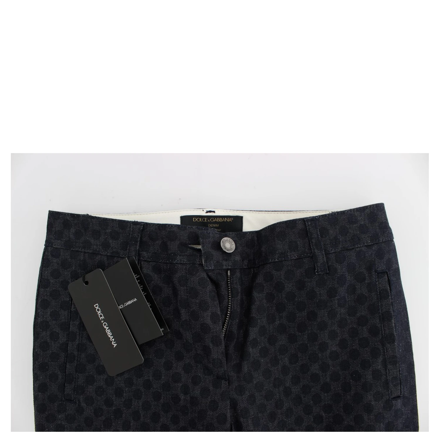 Polka Dotted Slim Capris Jeans