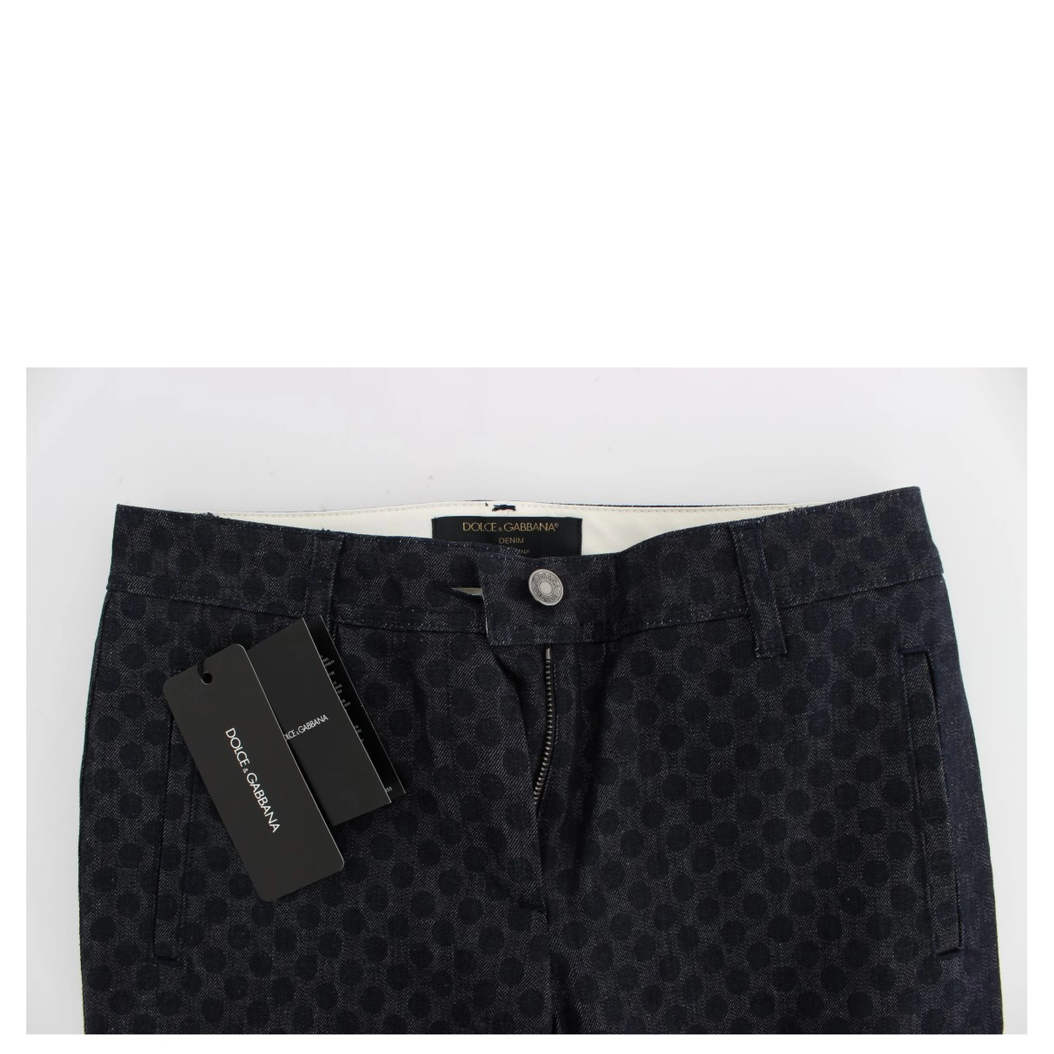 Polka Dotted Slim Capris Jeans