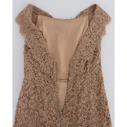 Pink Floral Lace Full Length Sheath Dress