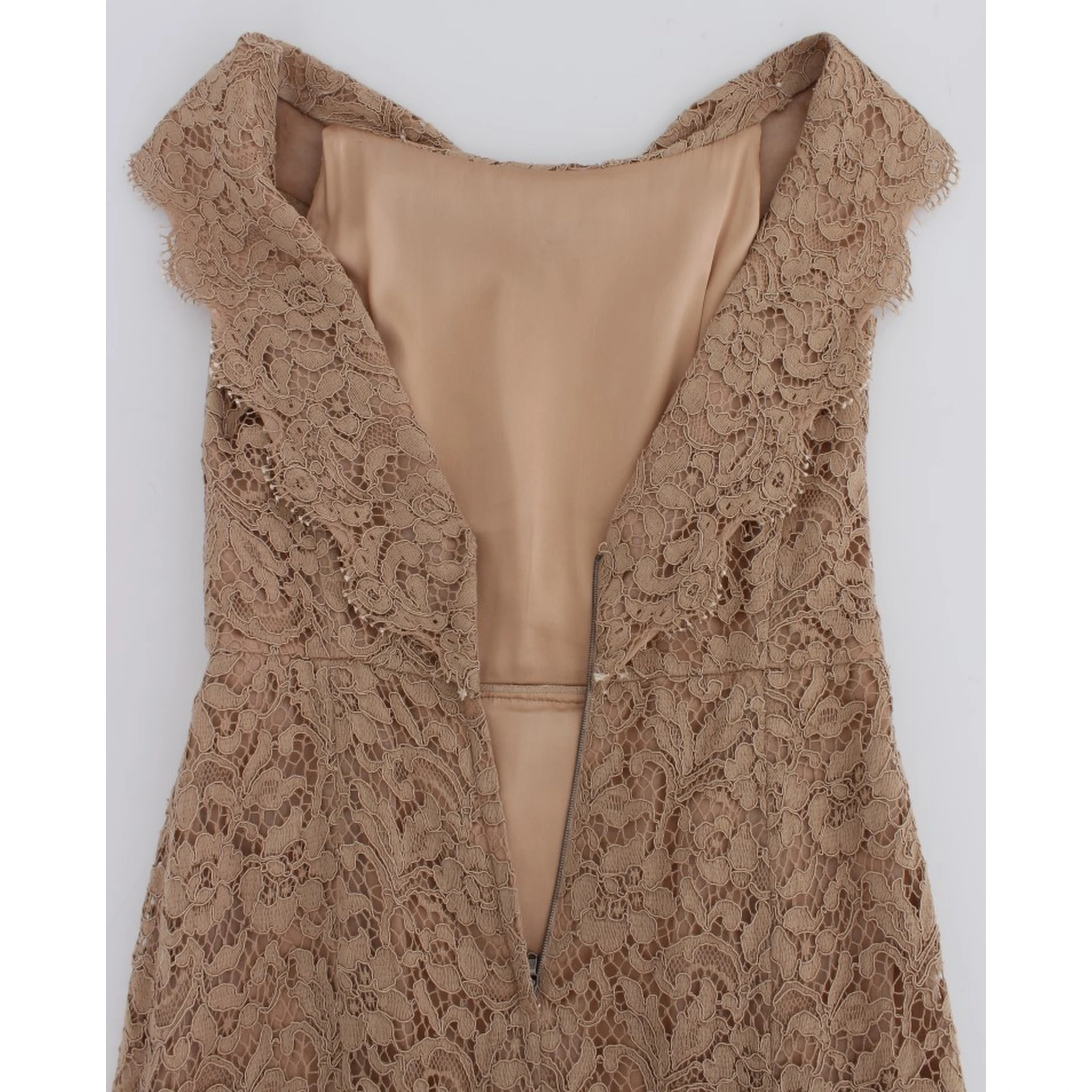 Pink Floral Lace Full Length Sheath Dress