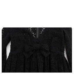 Black Ricamo Knitted Full Length Maxi Dress