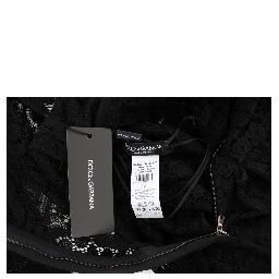 Black Ricamo Knitted Full Length Maxi Dress