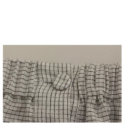 White Cotton Checkered Stretch Skirt