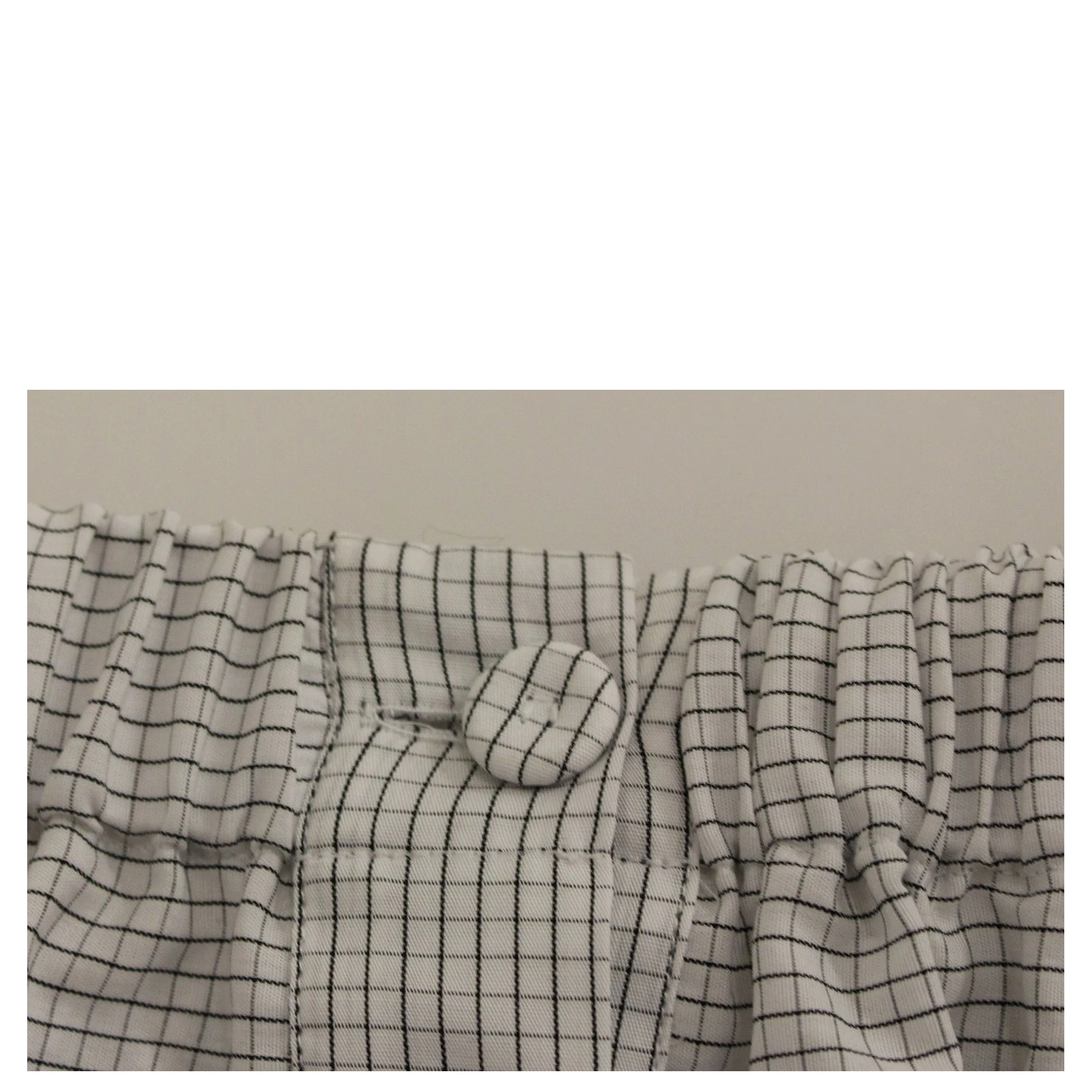 White Cotton Checkered Stretch Skirt