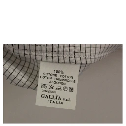 White Cotton Checkered Stretch Skirt