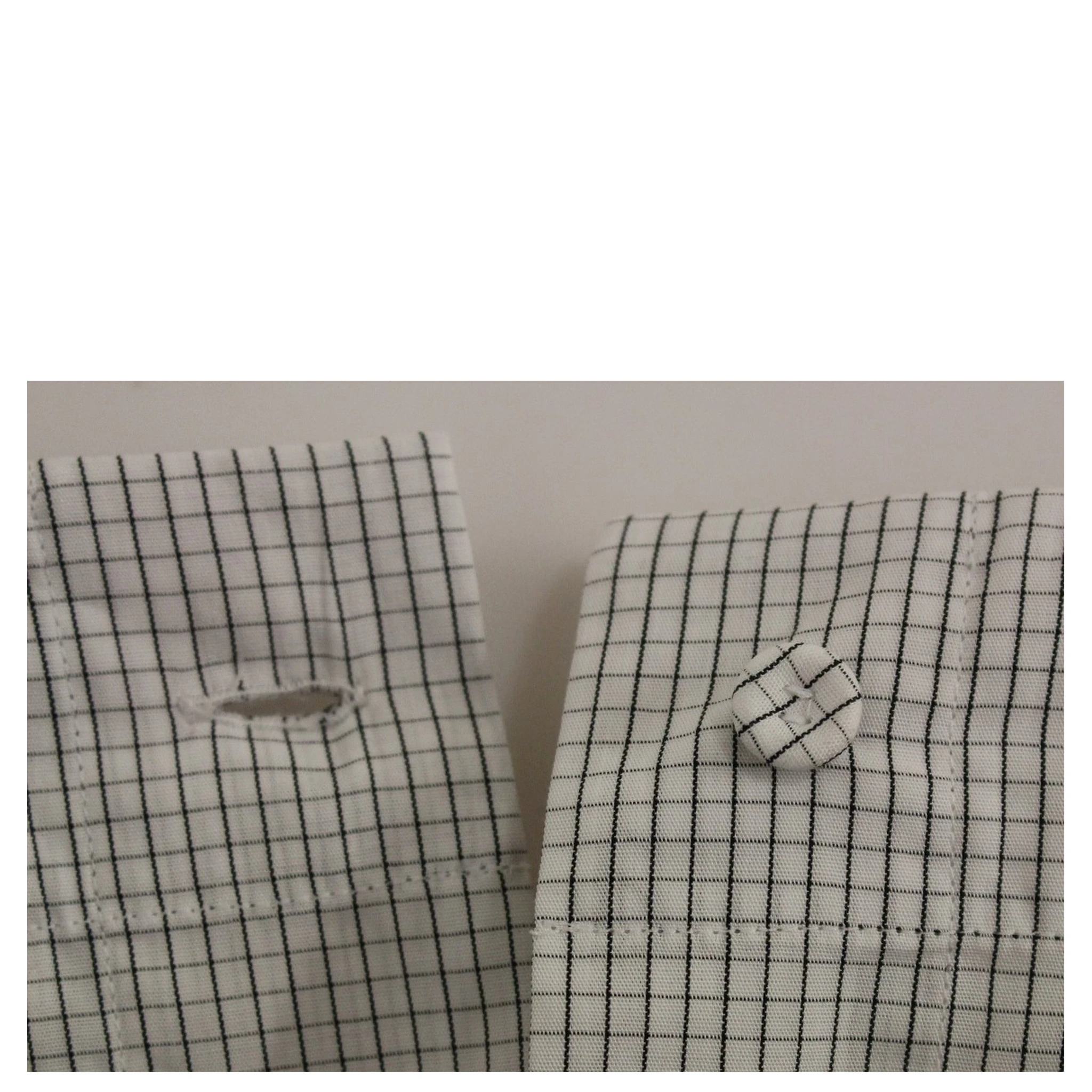 White Checkered Stretch Cotton Shorts