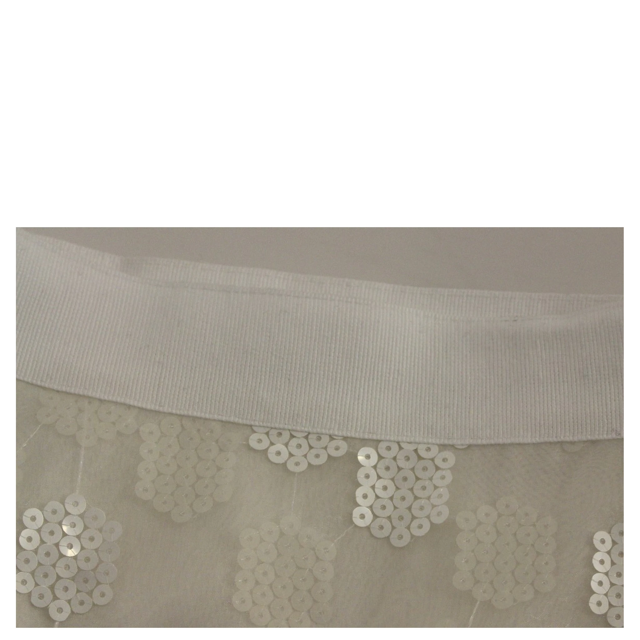 White Sequined Straight Pencil Skirt