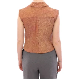 Brown Leather Jacket Vest