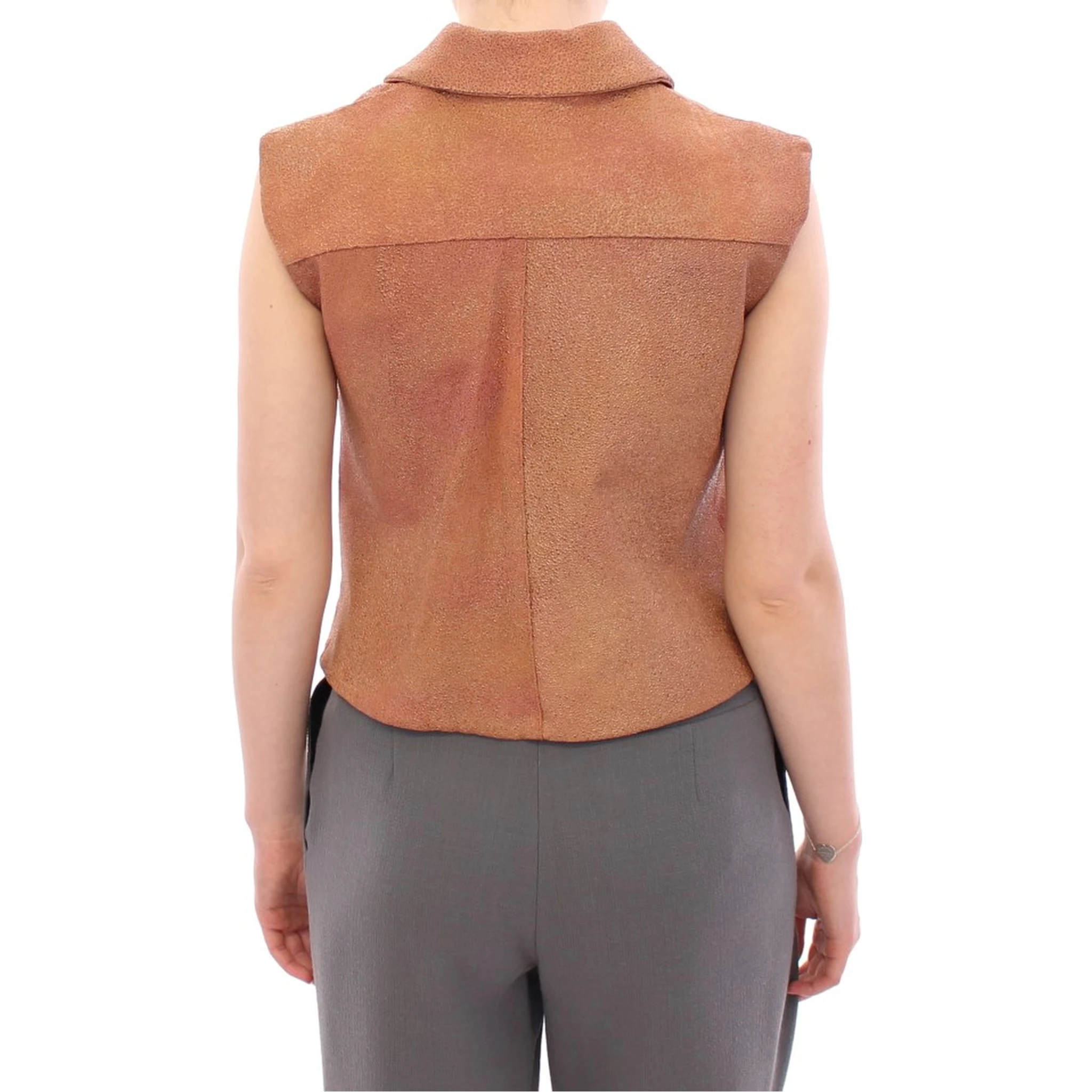 Brown Leather Jacket Vest