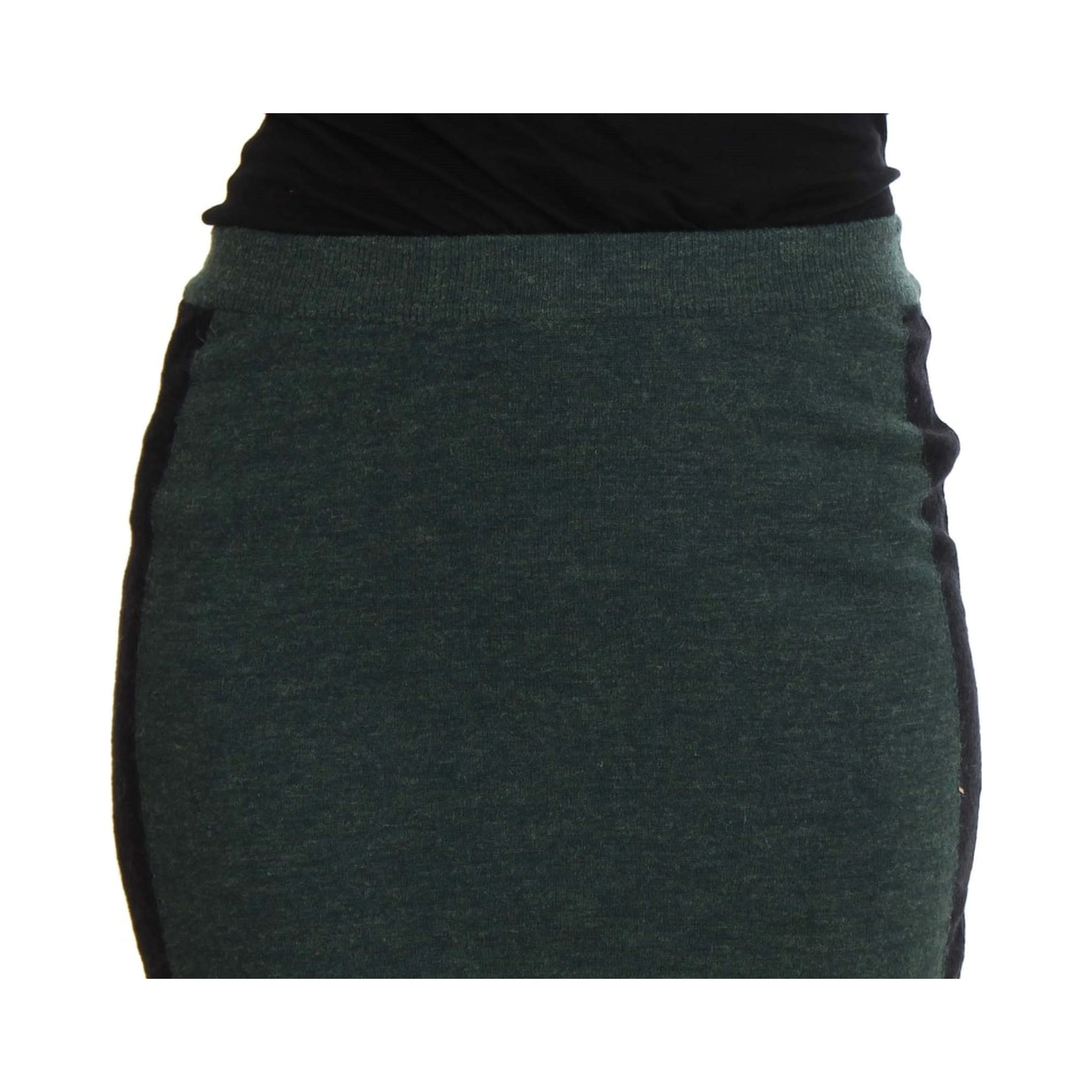 Green Wool Blend Pencil Skirt