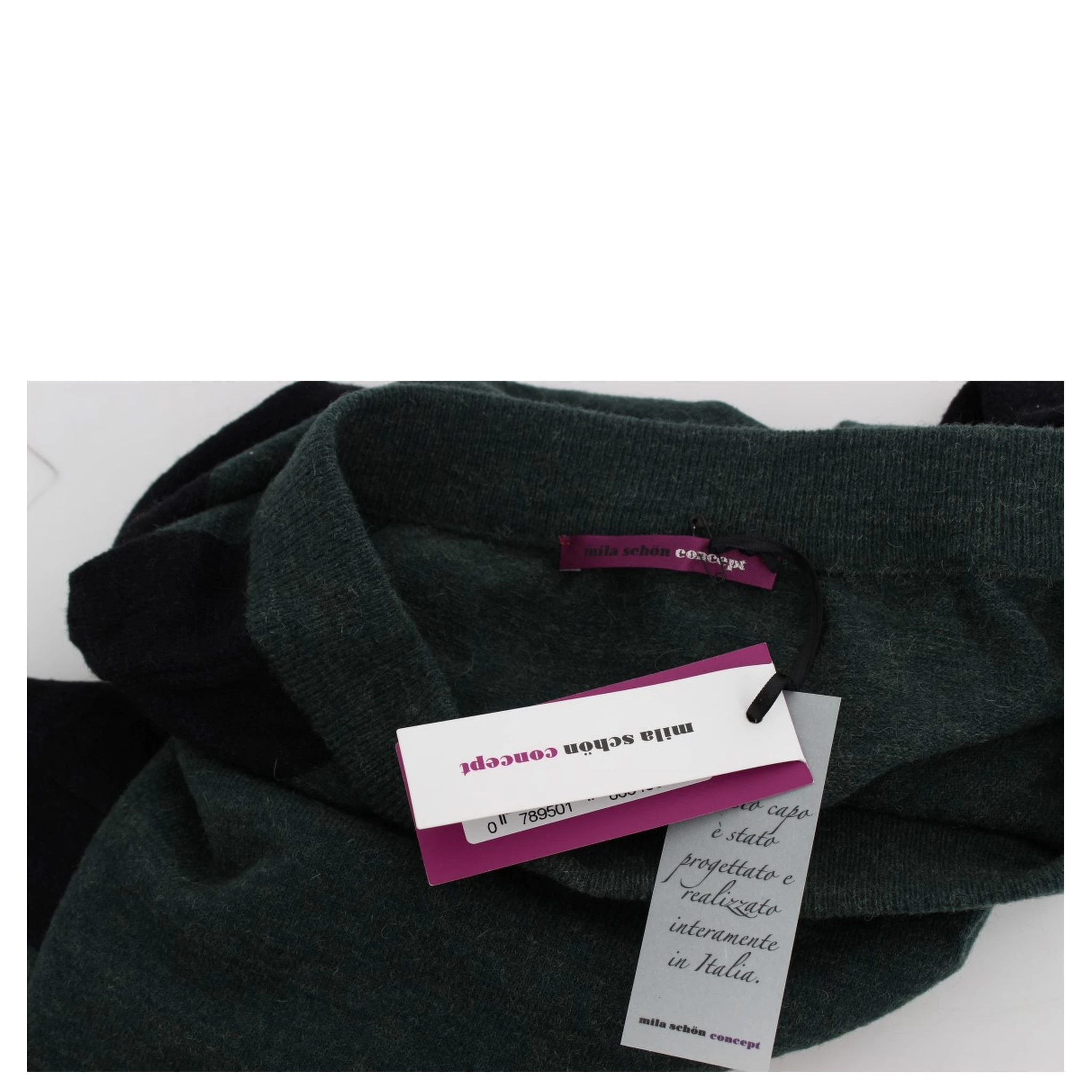 Green Wool Blend Pencil Skirt