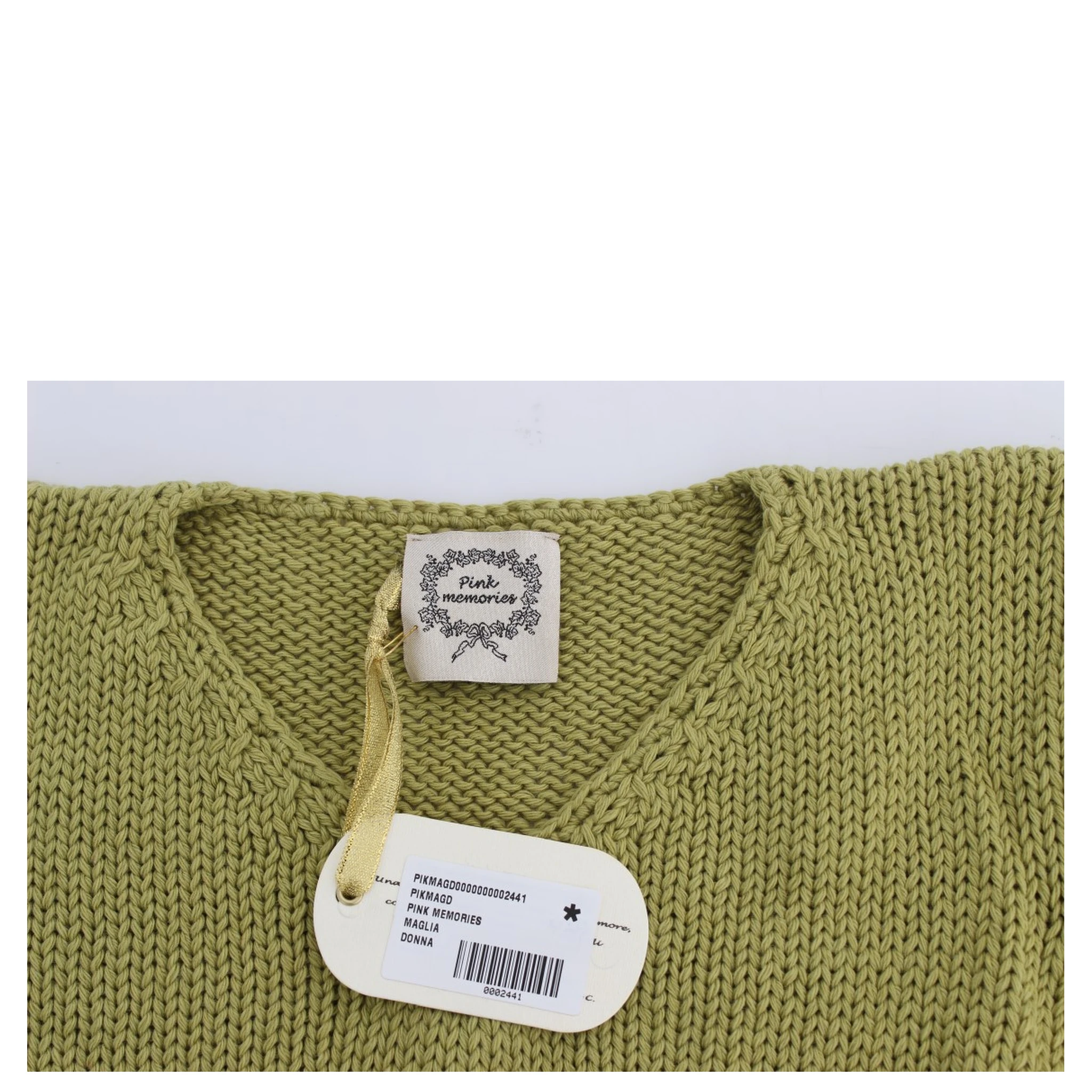 Green Cotton Blend Knitted Sleeveless Sweater