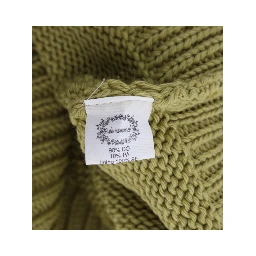 Green Cotton Blend Knitted Sleeveless Sweater