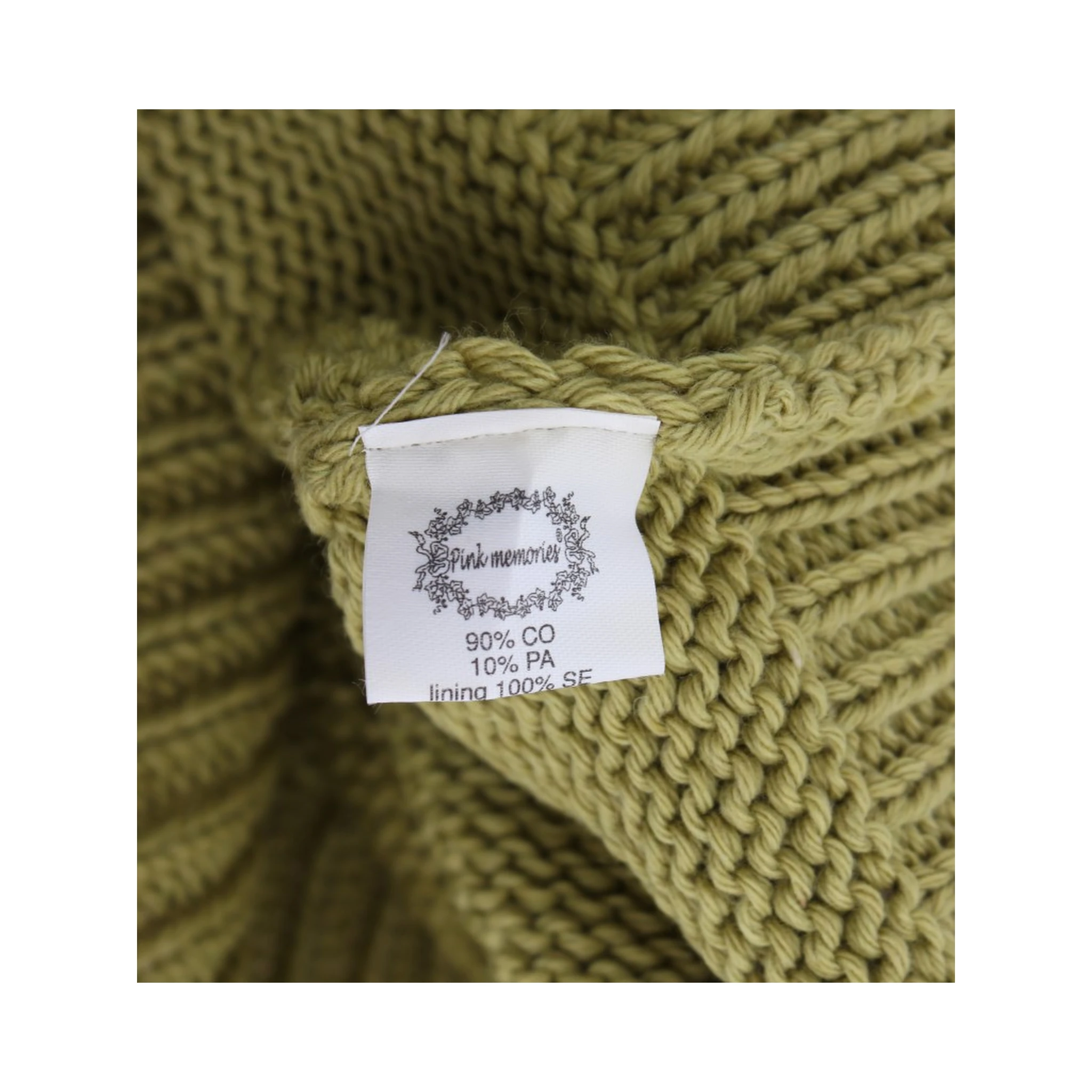 Green Cotton Blend Knitted Sleeveless Sweater