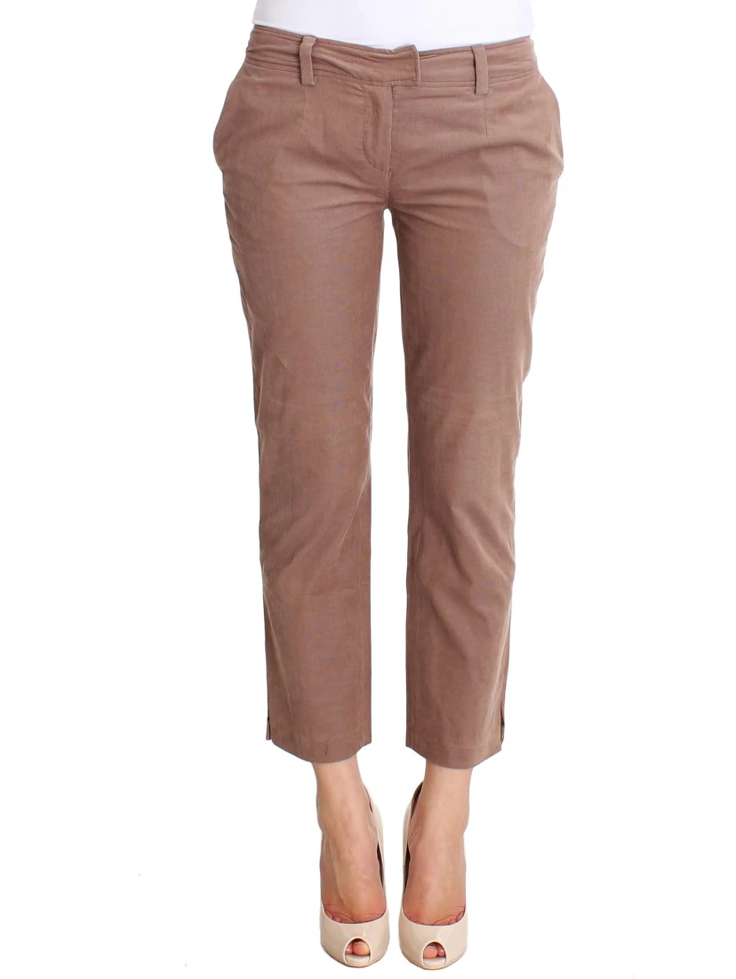 Brown Cropped Corduroys Pants