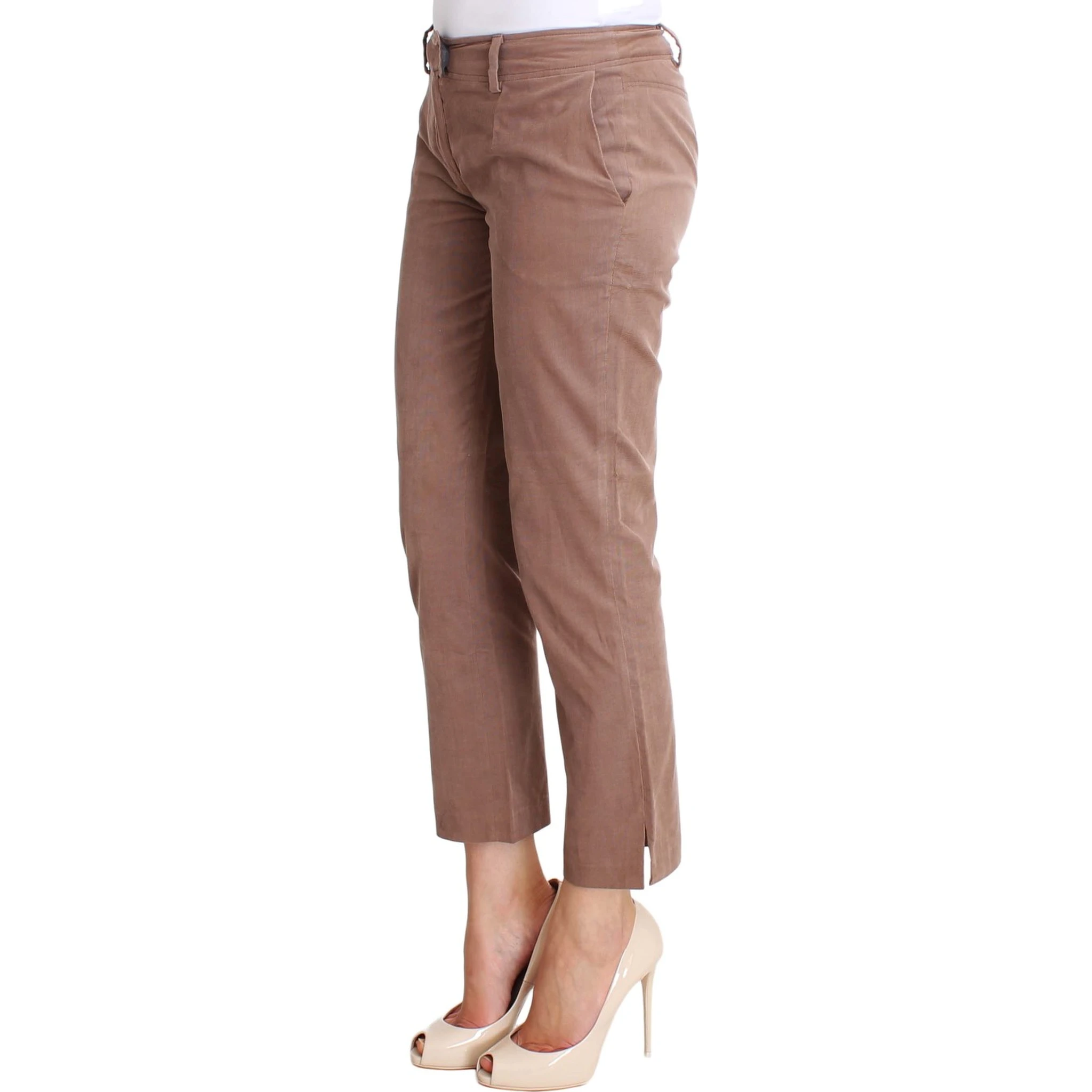 Brown Cropped Corduroys Pants
