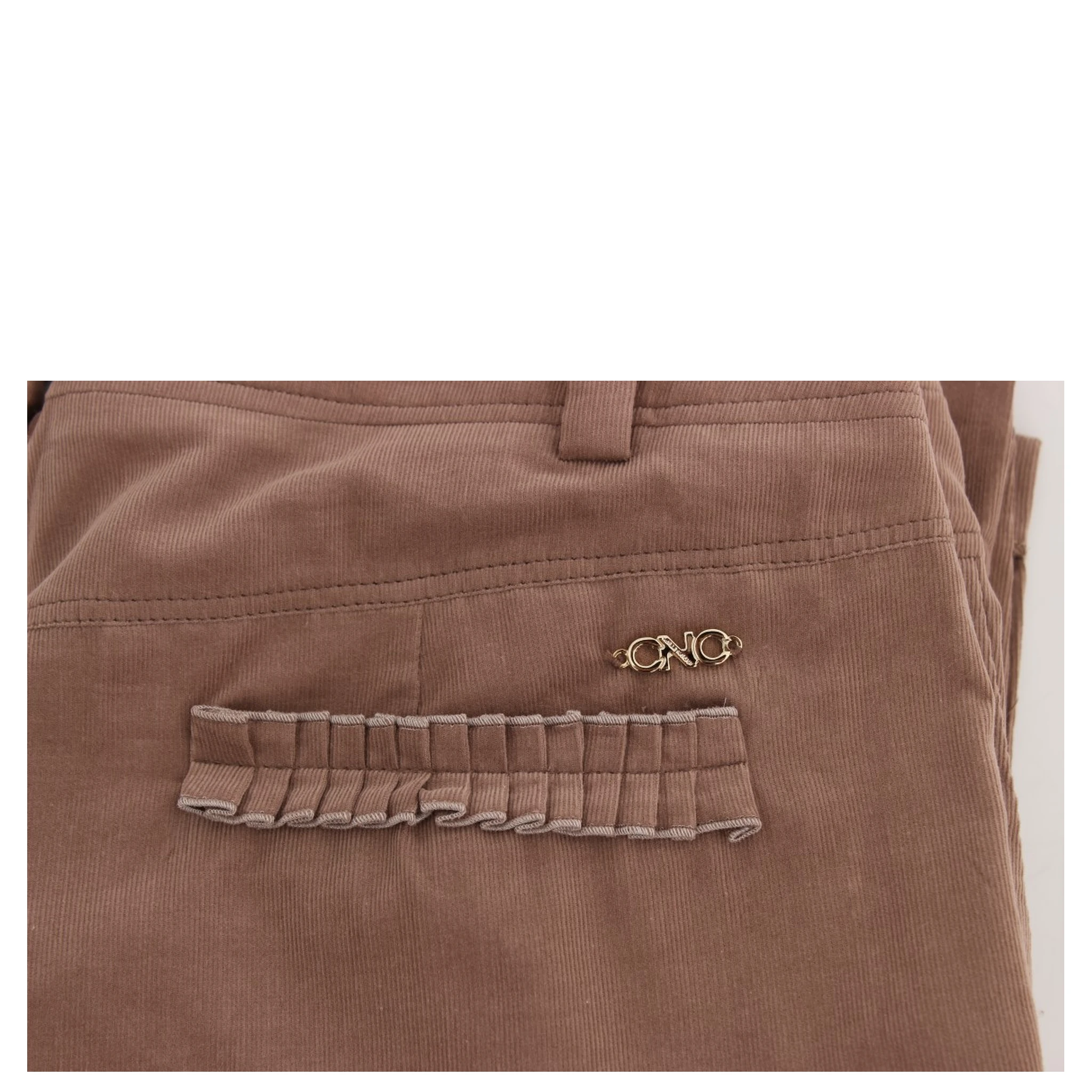 Brown Cropped Corduroys Pants
