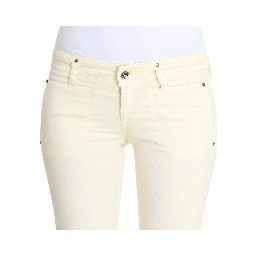 White Cotton Stretch Flare Jeans
