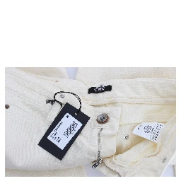 White Cotton Stretch Flare Jeans