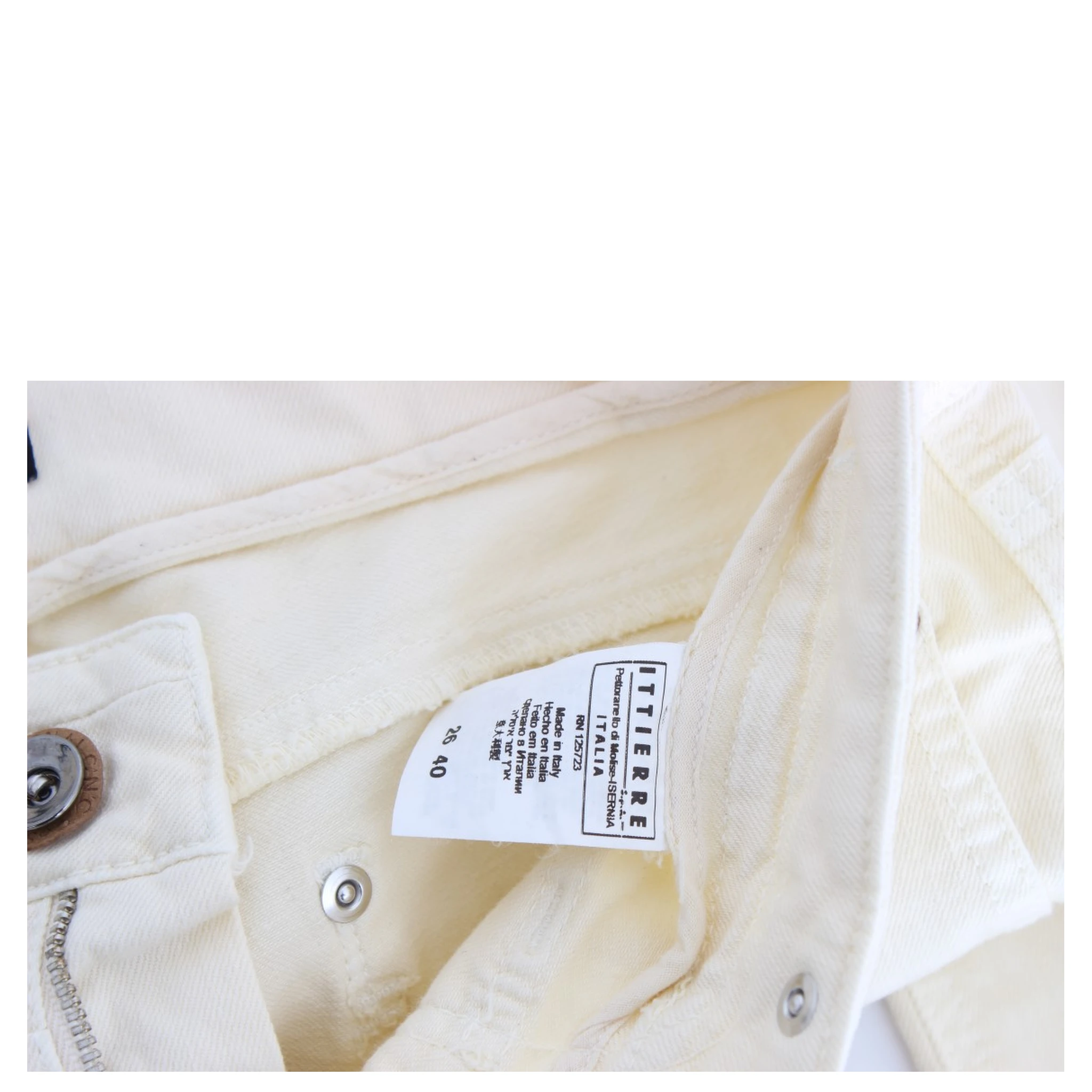 White Cotton Stretch Flare Jeans