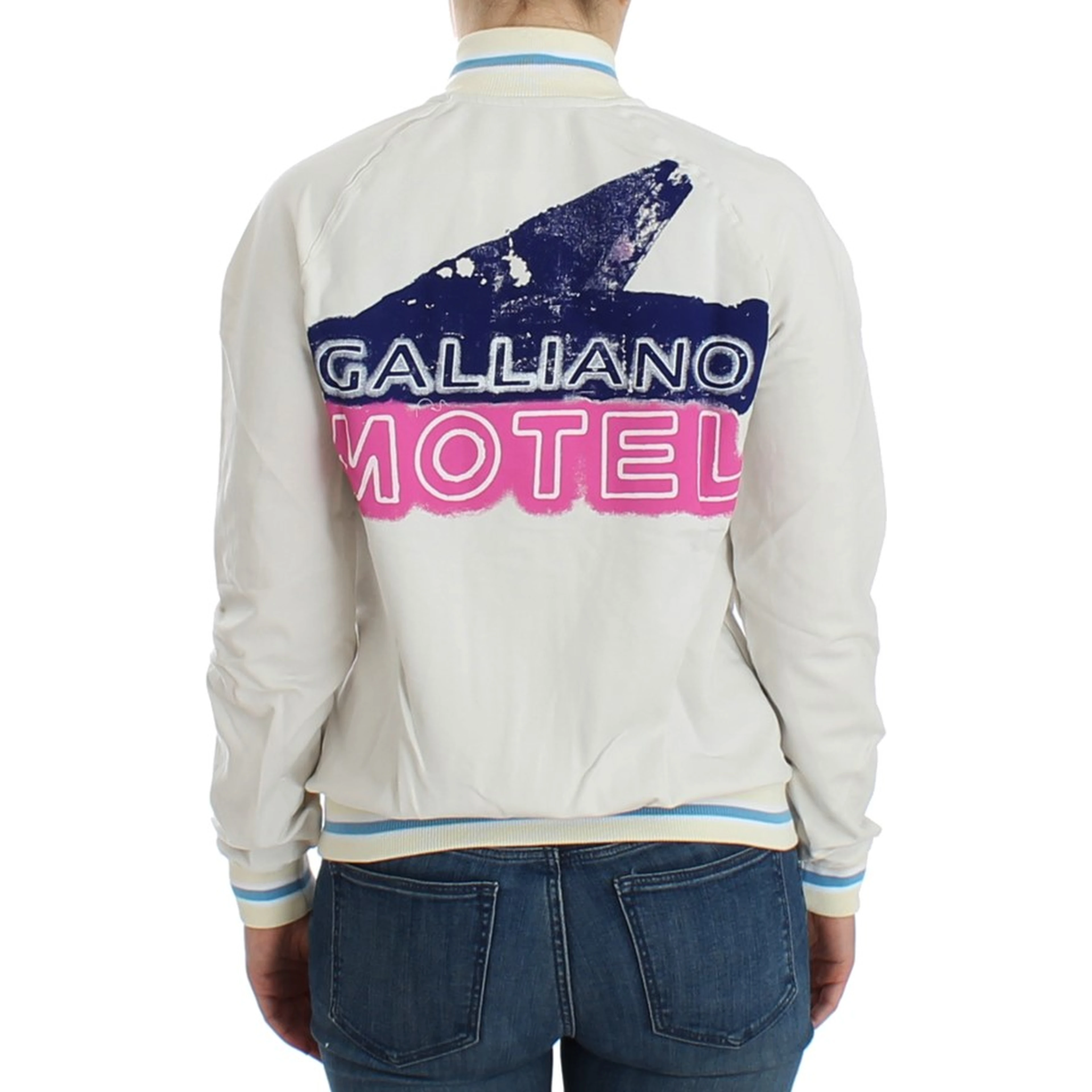 White Mock Zip Cardigan Sweatshirt Sweater