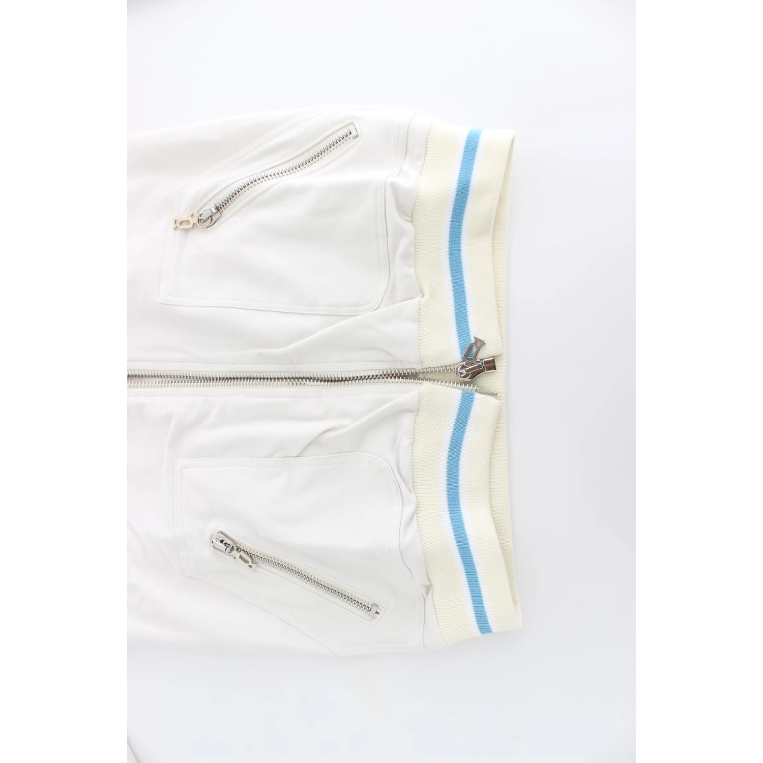 White Mock Zip Cardigan Sweatshirt Sweater