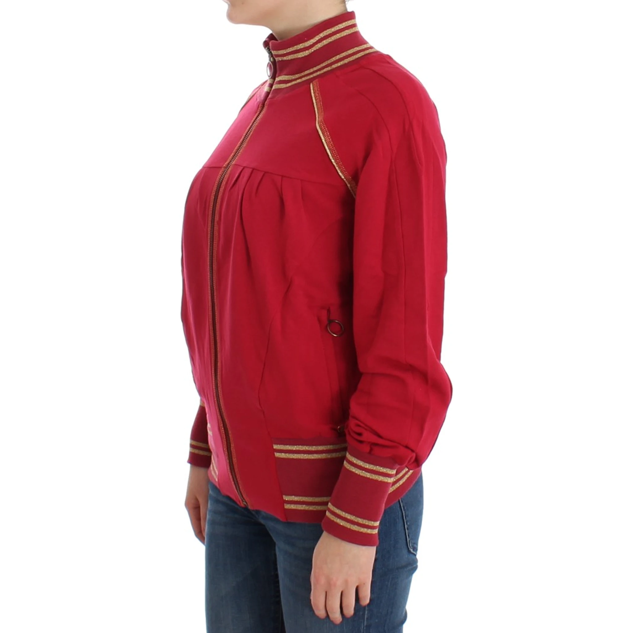 Pink Mock Zip Cardigan Sweatshirt Sweater