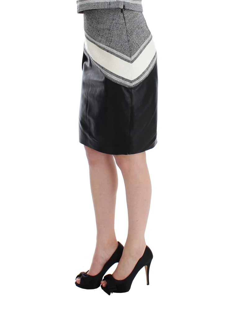 Gray Black Liza Leather Straight Pencil alternative