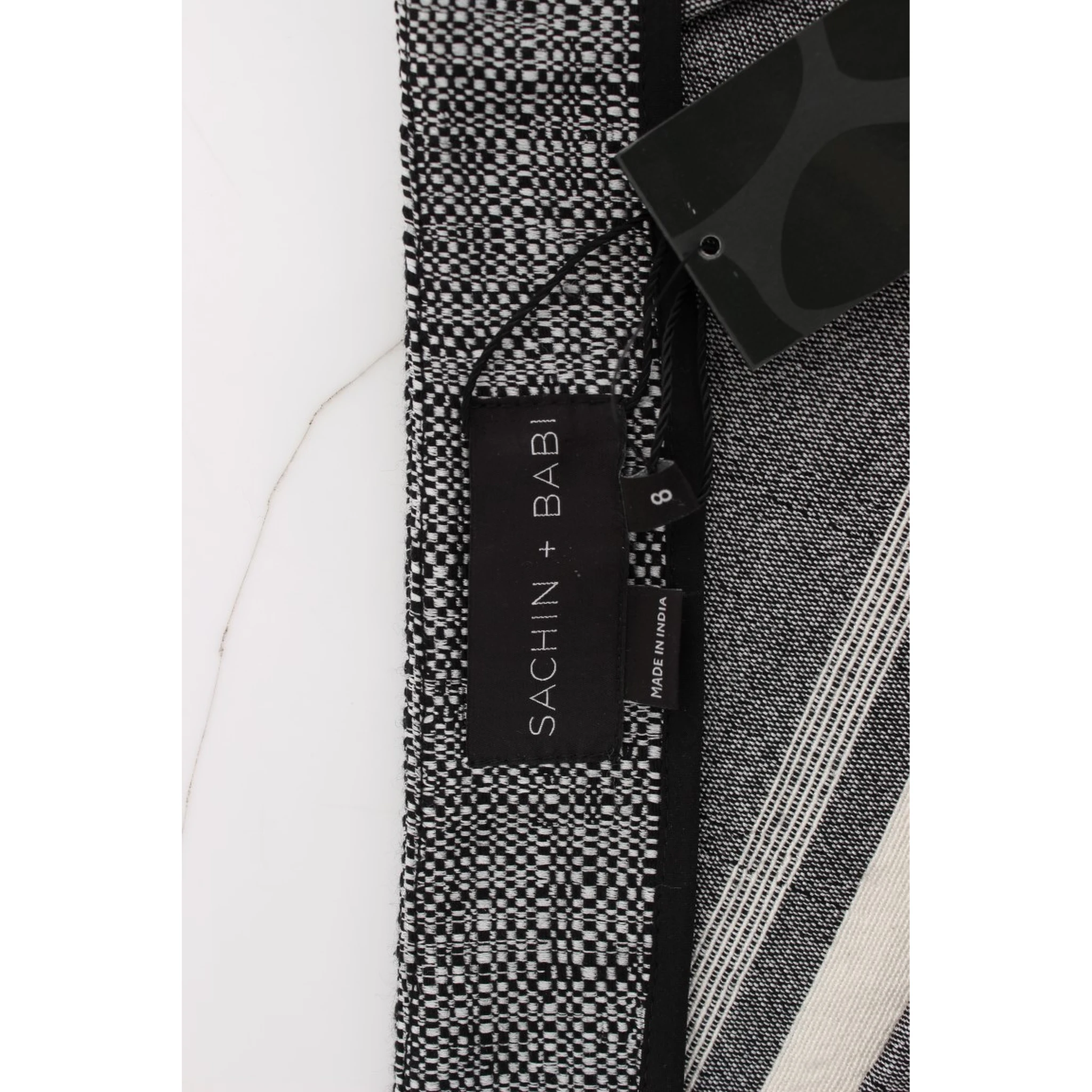 Gray Black Liza Leather Straight Pencil