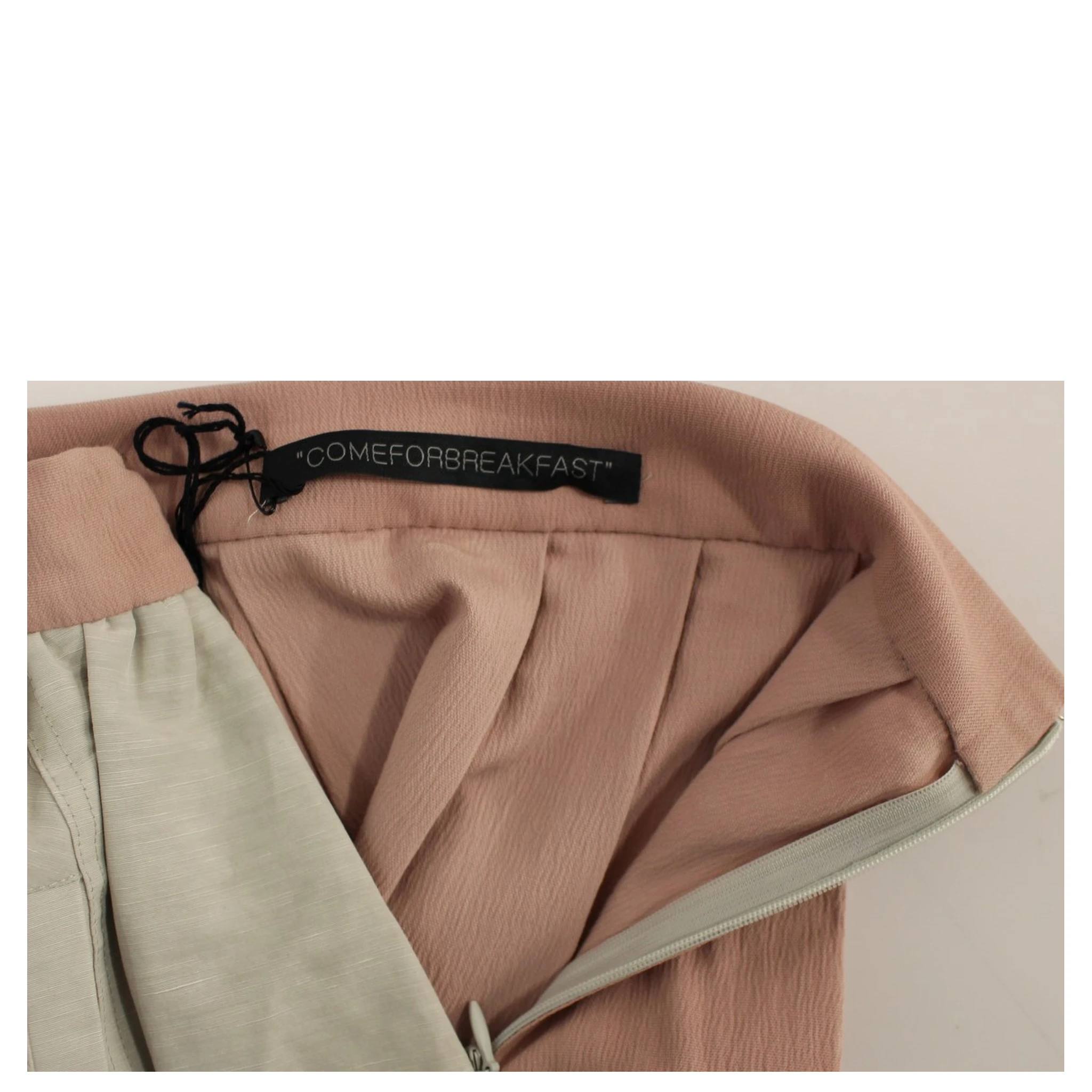Pink Gray Knee-Length Pleated Skirt