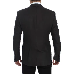 Gray Slim Fit Linen Blazer Jacket