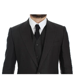 Gray Slim Fit Linen Blazer Jacket