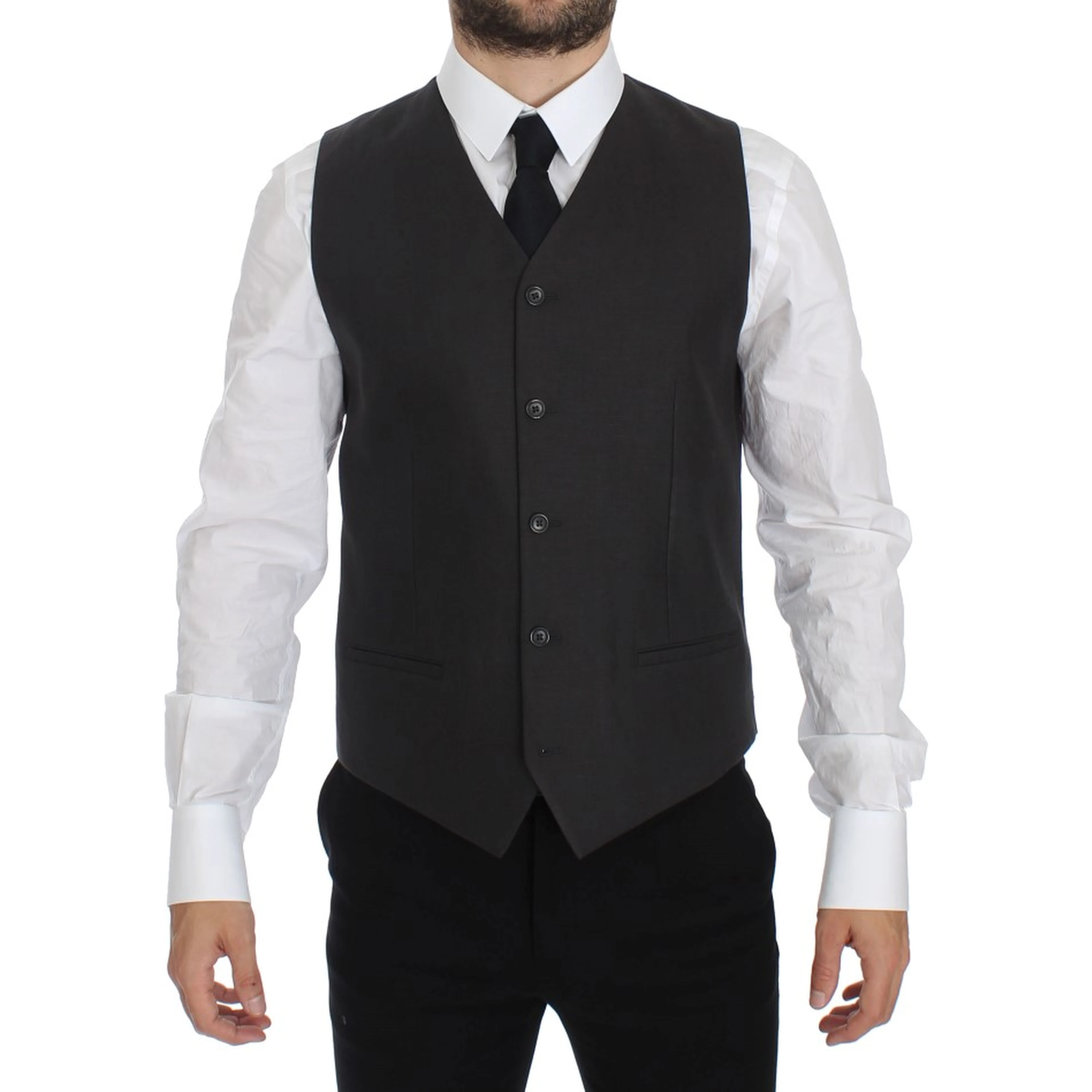 Gray Slim Fit Linen Blazer Jacket