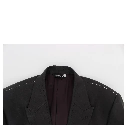 Gray Slim Fit Linen Blazer Jacket