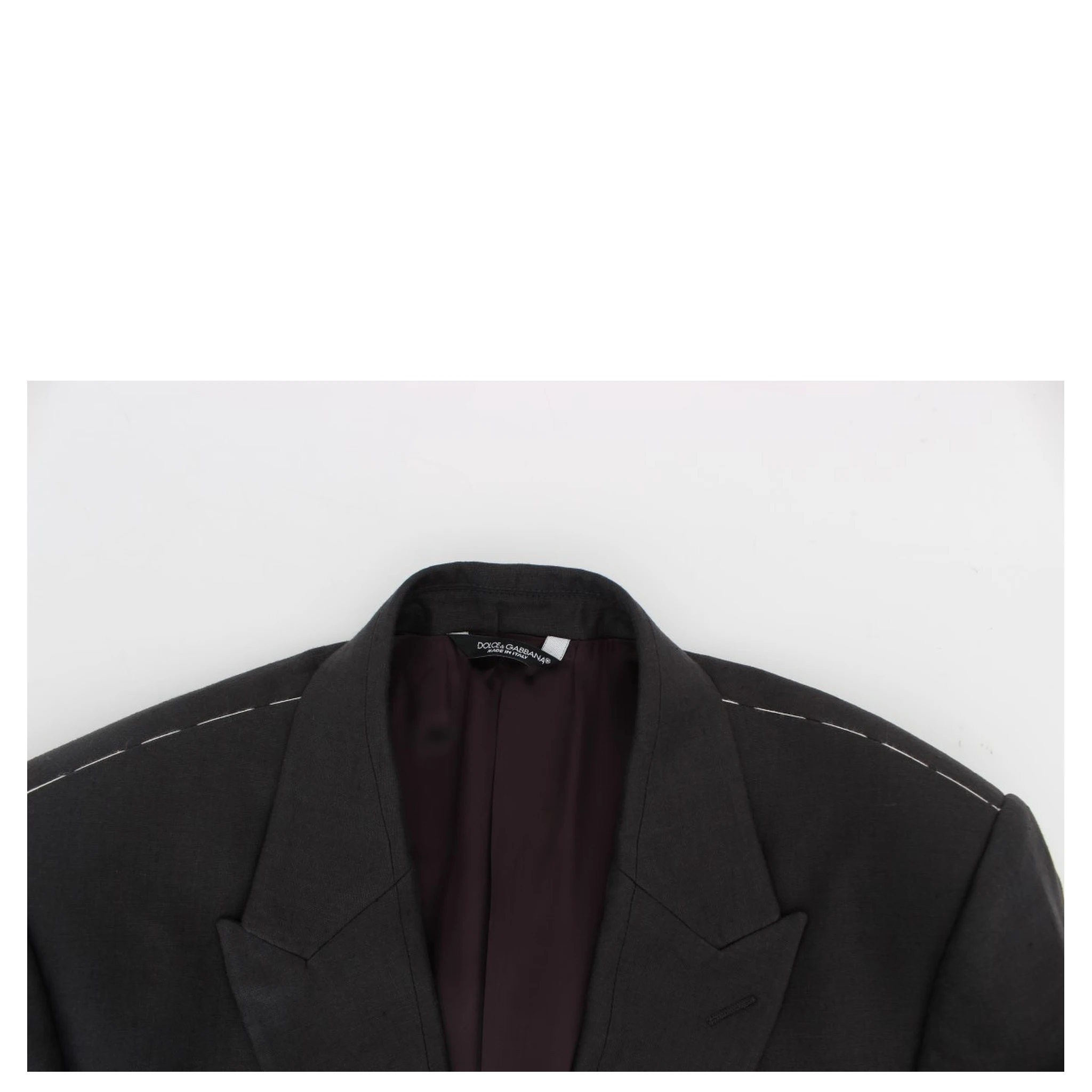 Gray Slim Fit Linen Blazer Jacket