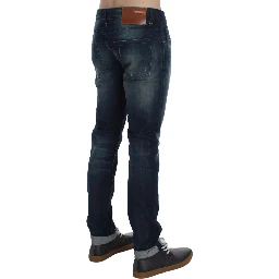 Blue Wash Cotton Denim Slim Fit Jeans