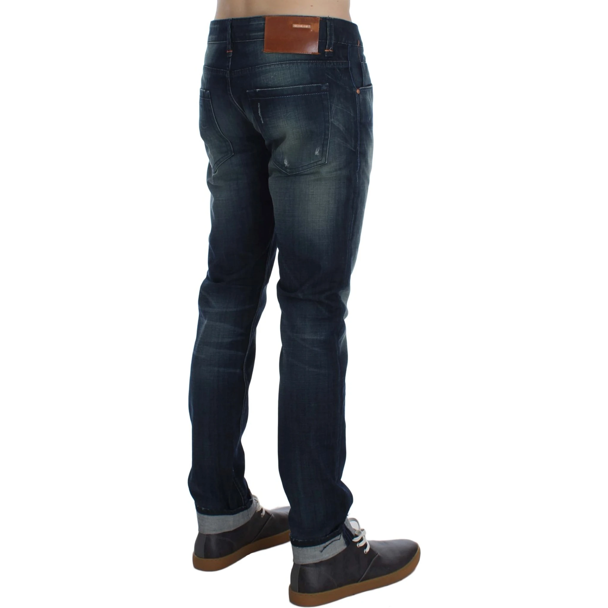 Blue Wash Cotton Denim Slim Fit Jeans