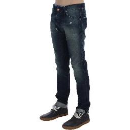 Blue Wash Cotton Denim Slim Fit Jeans