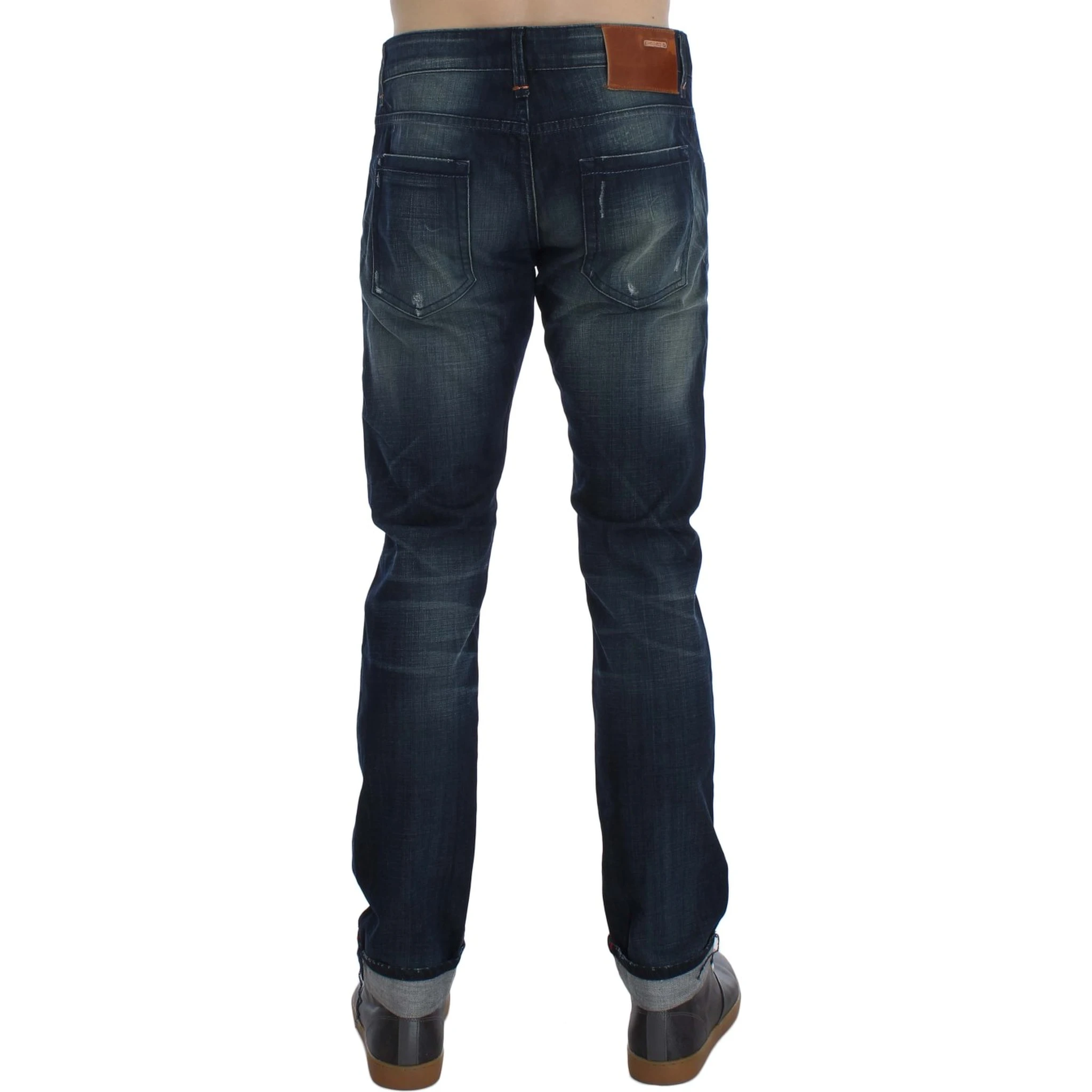 Blue Wash Cotton Denim Slim Fit Jeans