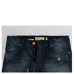 Blue Wash Cotton Denim Slim Fit Jeans