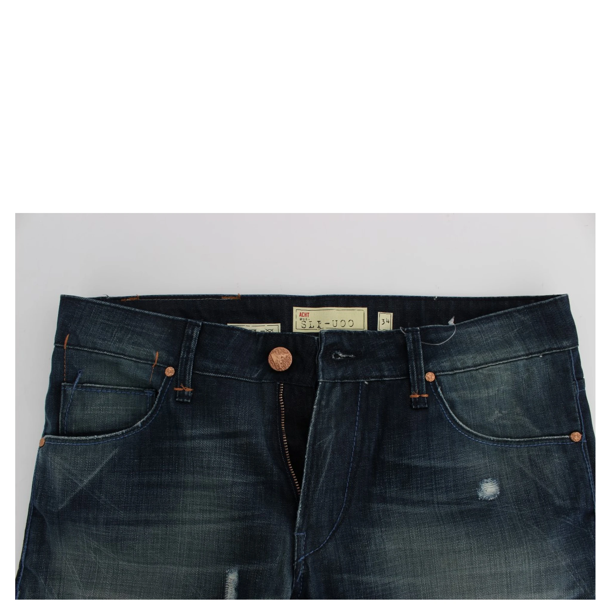 Blue Wash Cotton Denim Slim Fit Jeans