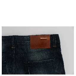 Blue Wash Cotton Denim Slim Fit Jeans