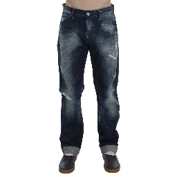 Blue Wash Cotton Denim Regular Fit Jeans