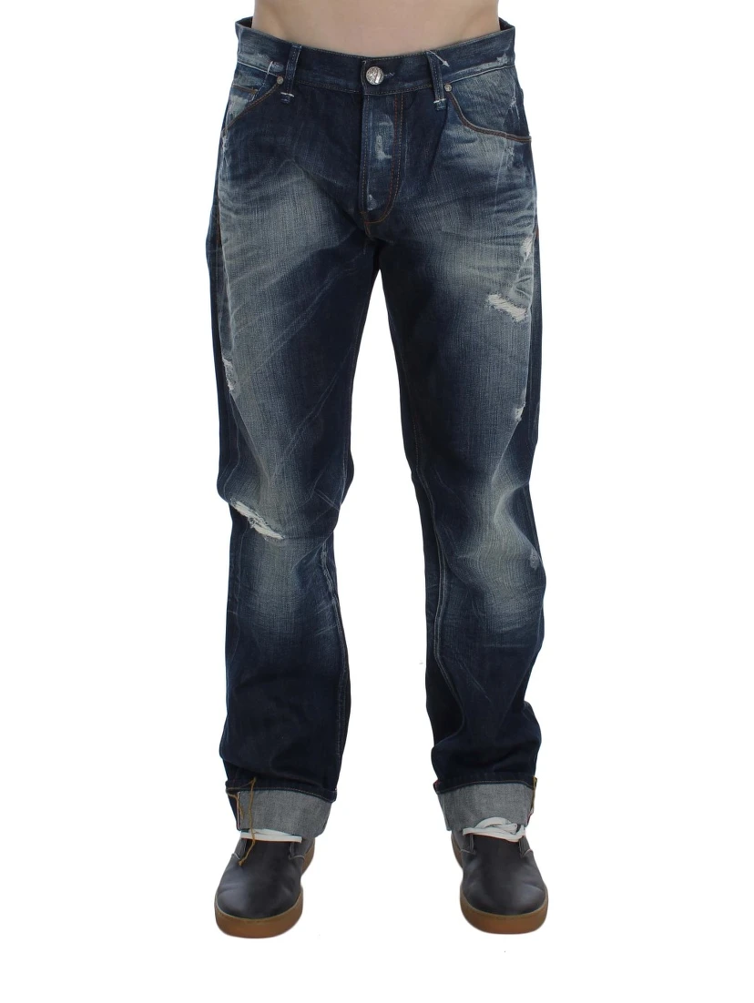 Blue Wash Cotton Denim Regular Fit Jeans