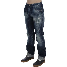 Blue Wash Cotton Denim Regular Fit Jeans
