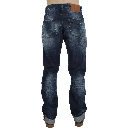 Blue Wash Cotton Denim Regular Fit Jeans