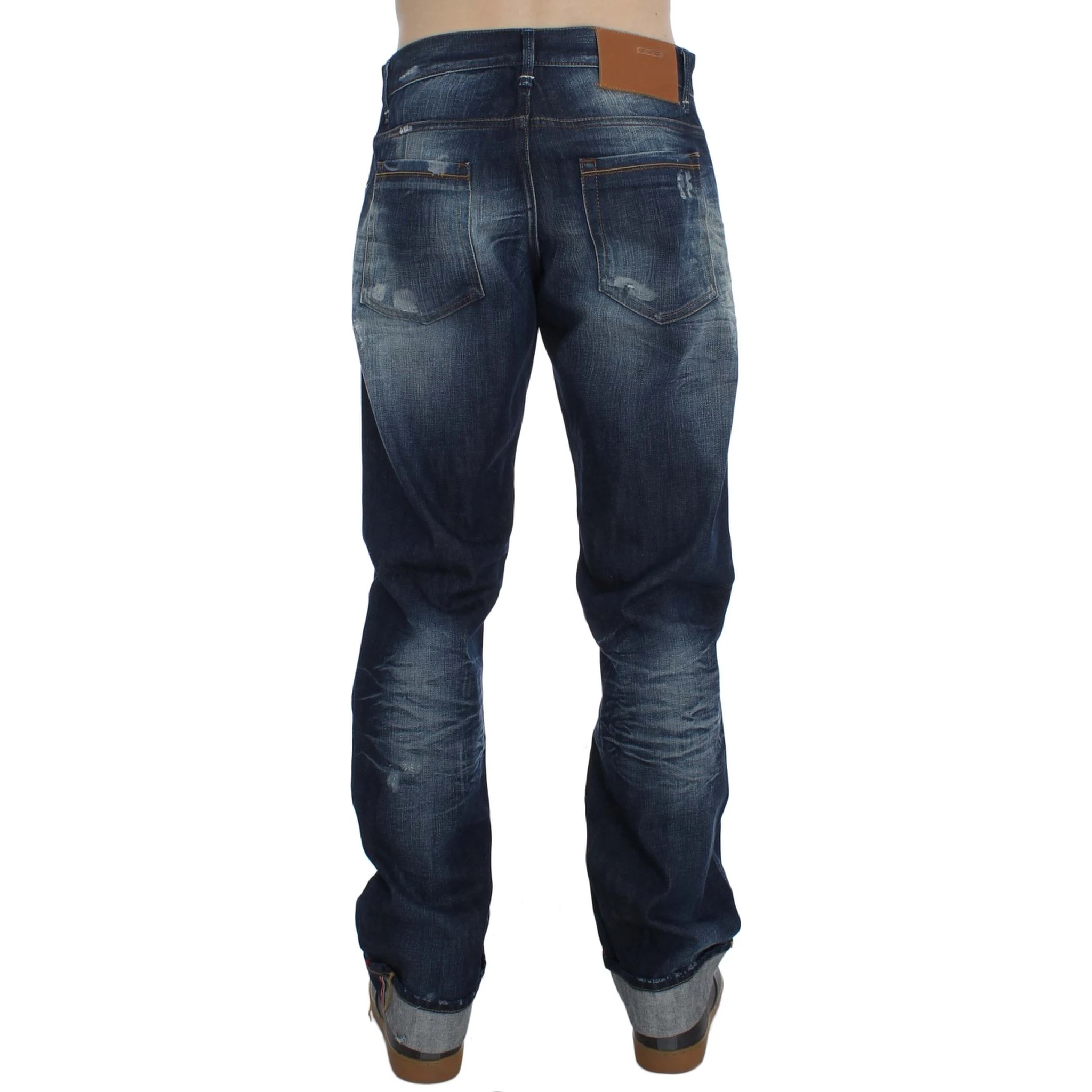 Blue Wash Cotton Denim Regular Fit Jeans