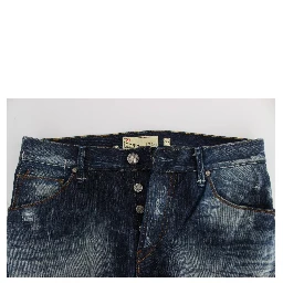 Blue Wash Cotton Denim Regular Fit Jeans