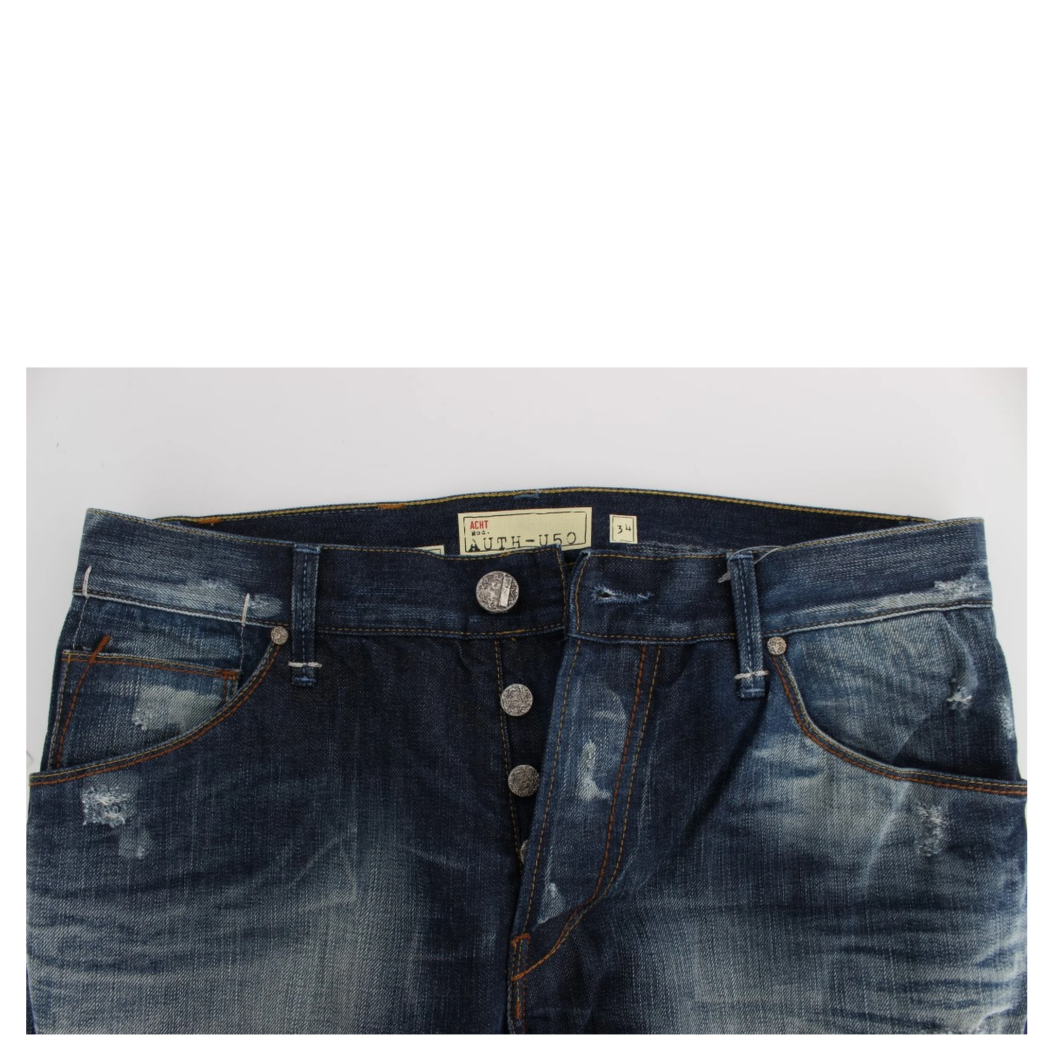 Blue Wash Cotton Denim Regular Fit Jeans